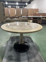 Wood-Framed Marble Dining Table