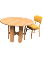 Round Wood Dining Table Set