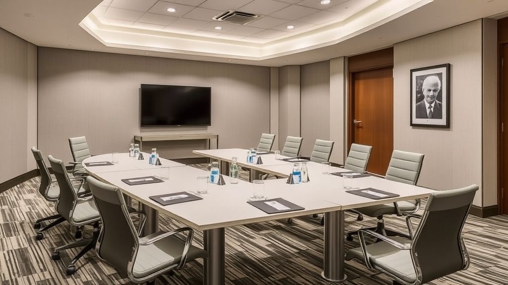 hotel conference room featuring custom-designed furniture