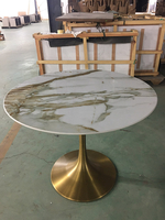 Gold Base Marble Dining Table