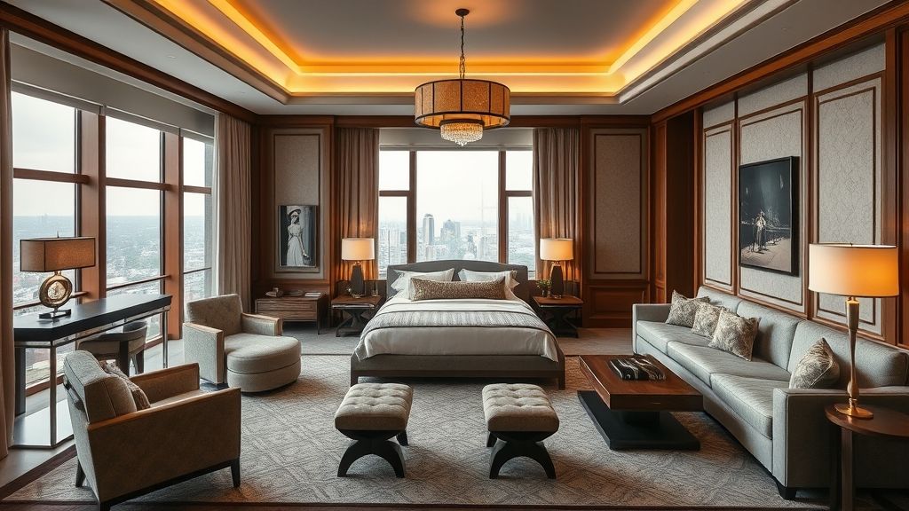 luxury hotel suite with bespoke hotel furniture