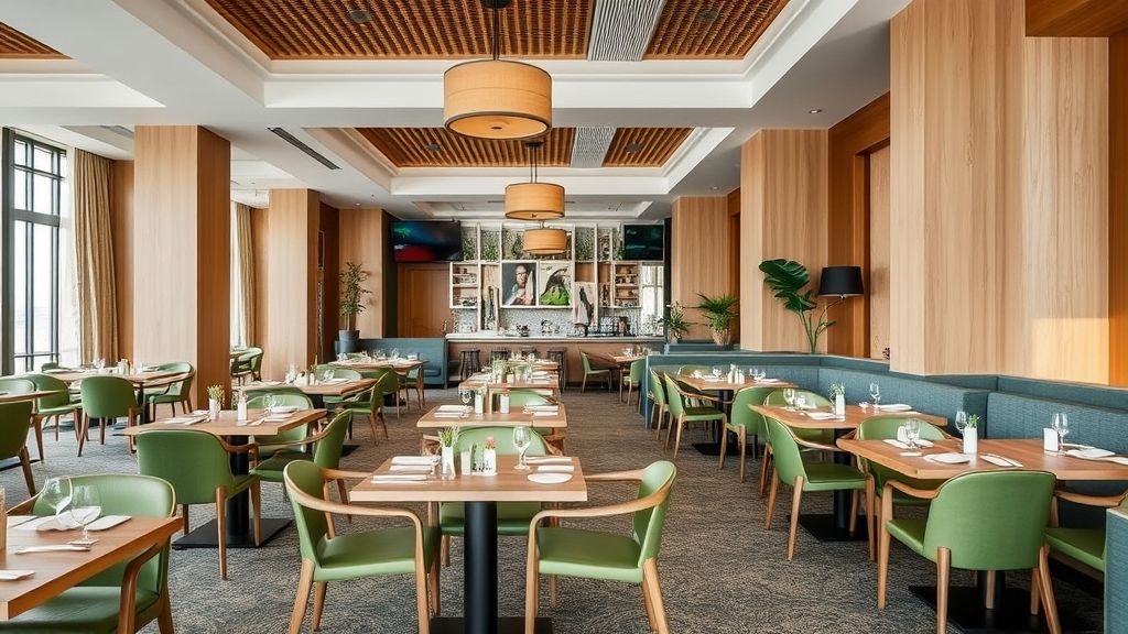 hotel restaurant with sustainable furniture