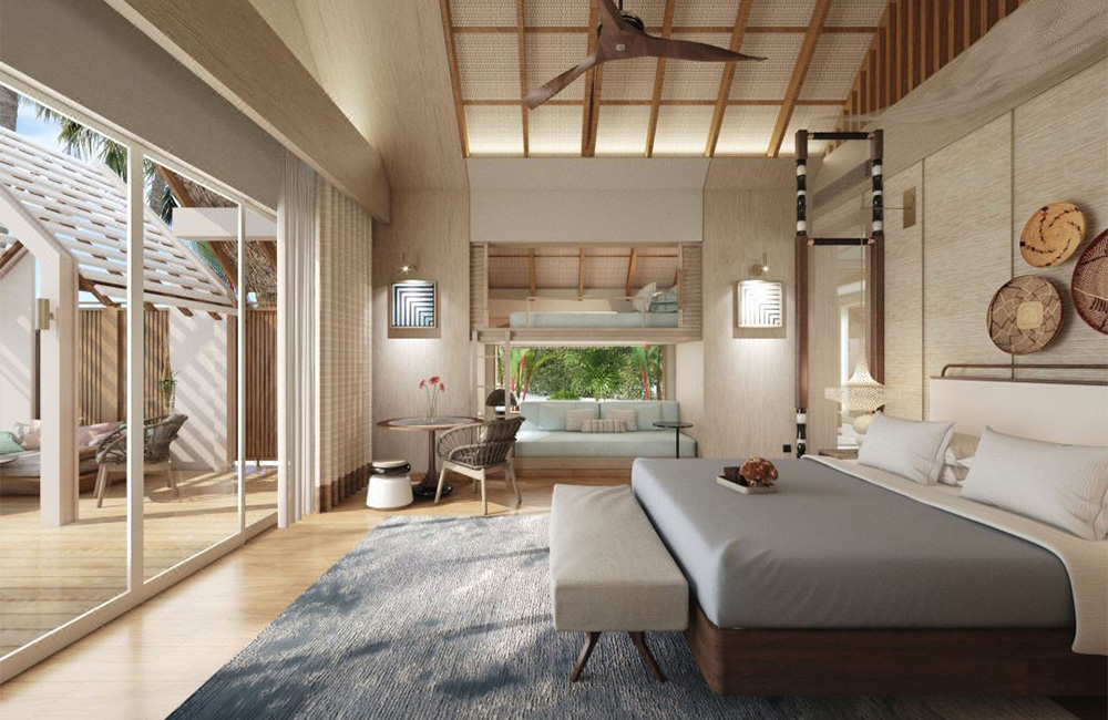 The room is equipped with modern amenities like wall-mounted lamps and a sleek side table, making it an ideal choice for hotel buyers looking to source high-quality, comfortable, and stylish furnishings