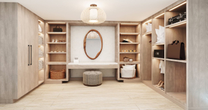 Bespoke wall-integrated cabinetry in Bedroom