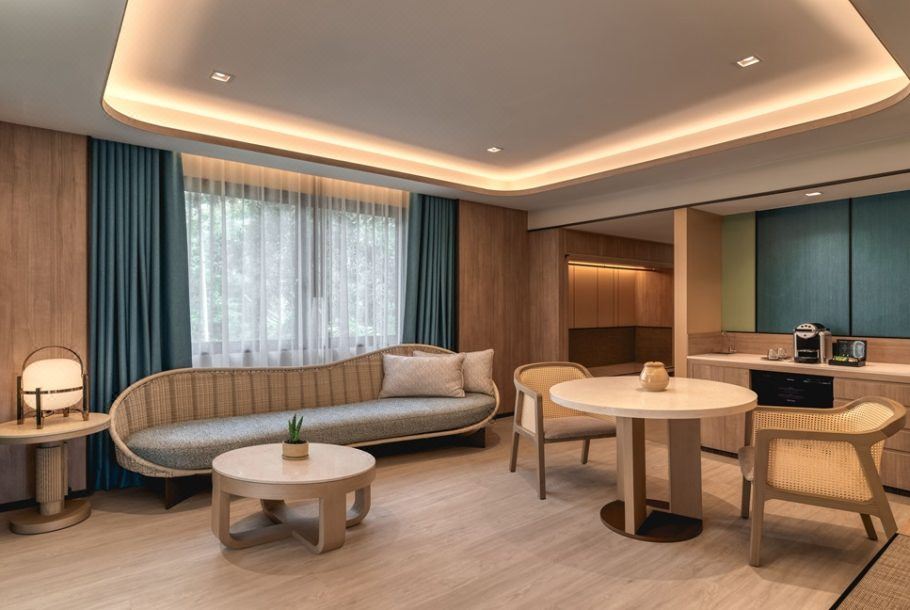Custom furniture in a renovated suite at Dusit Thani Krabi Beach Resort