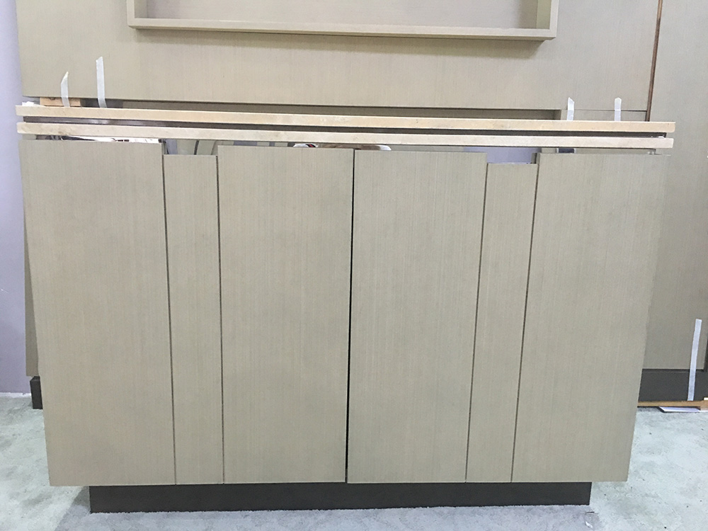 Custom hotel furniture sample prepared for project approval