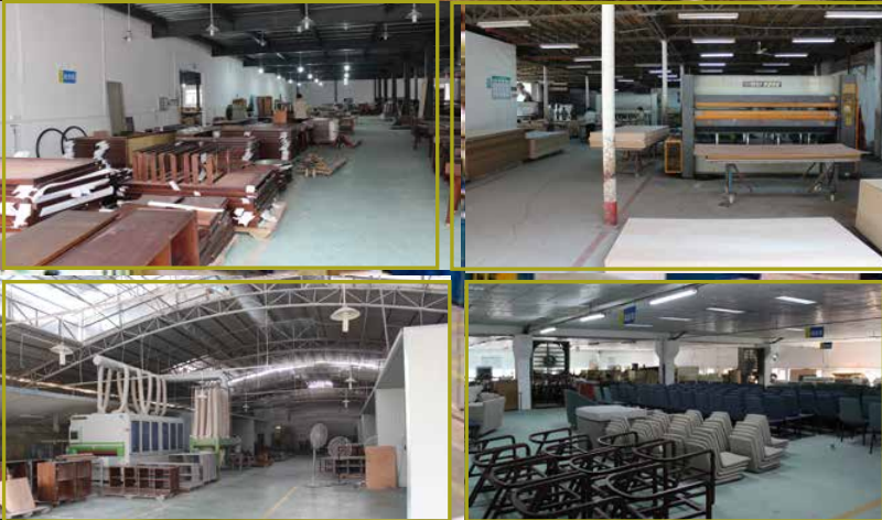 Hotel furniture production workshop with organised manufacturing process