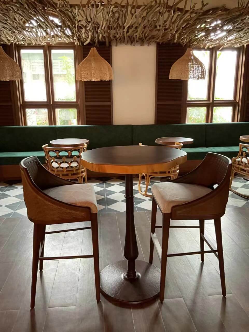 Bespoke rum bar chair and dining table