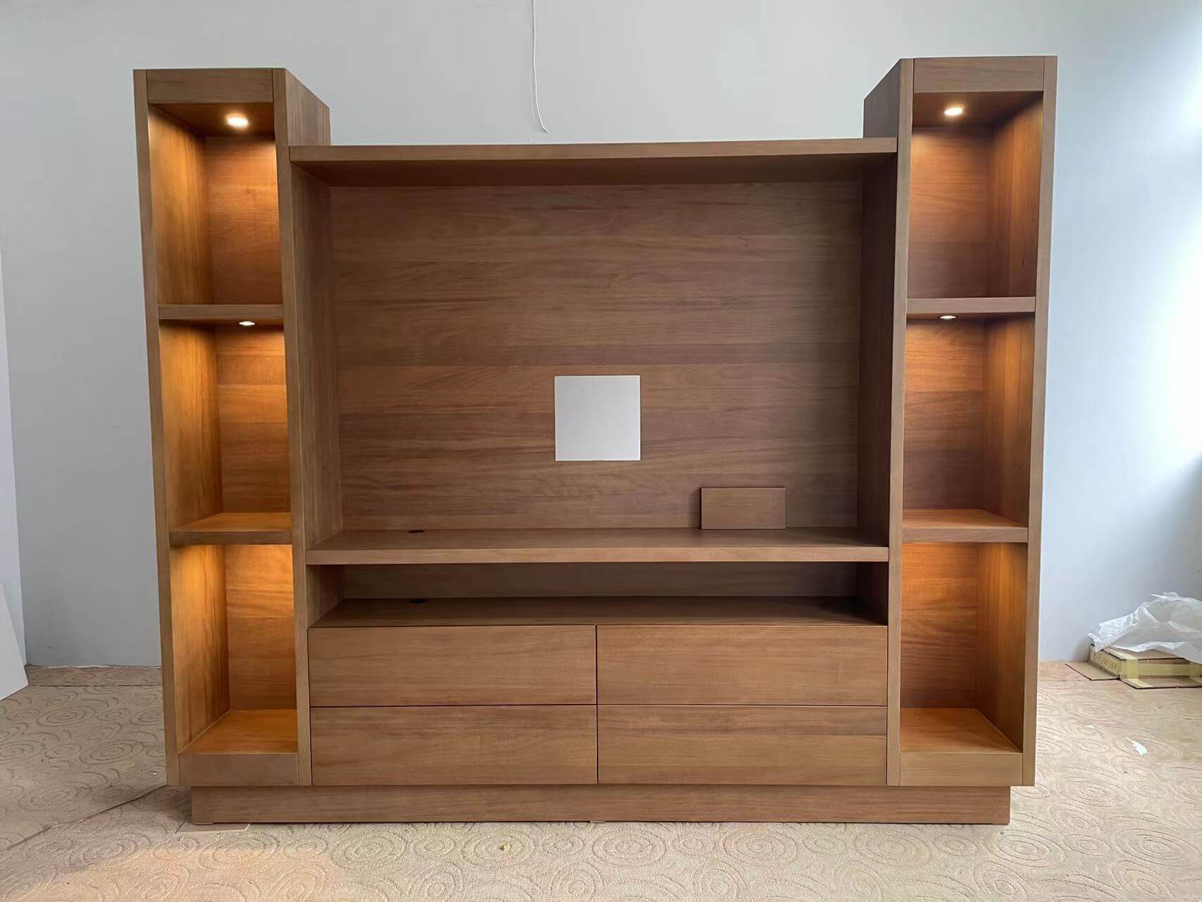 WALL UNIT AT MOVIE ROOM WITH THE LIGHTING EFFECT