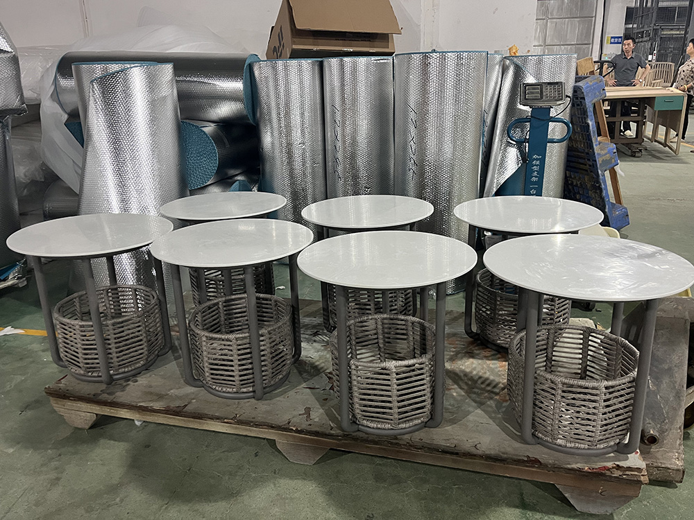 Custom terrace coffee tables produced for Dusit Thani Krabi Beach Resort renovation