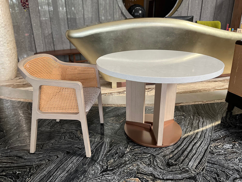 Custom lounge chair and table sample for Dusit Thani Krabi Beach Resort renovation