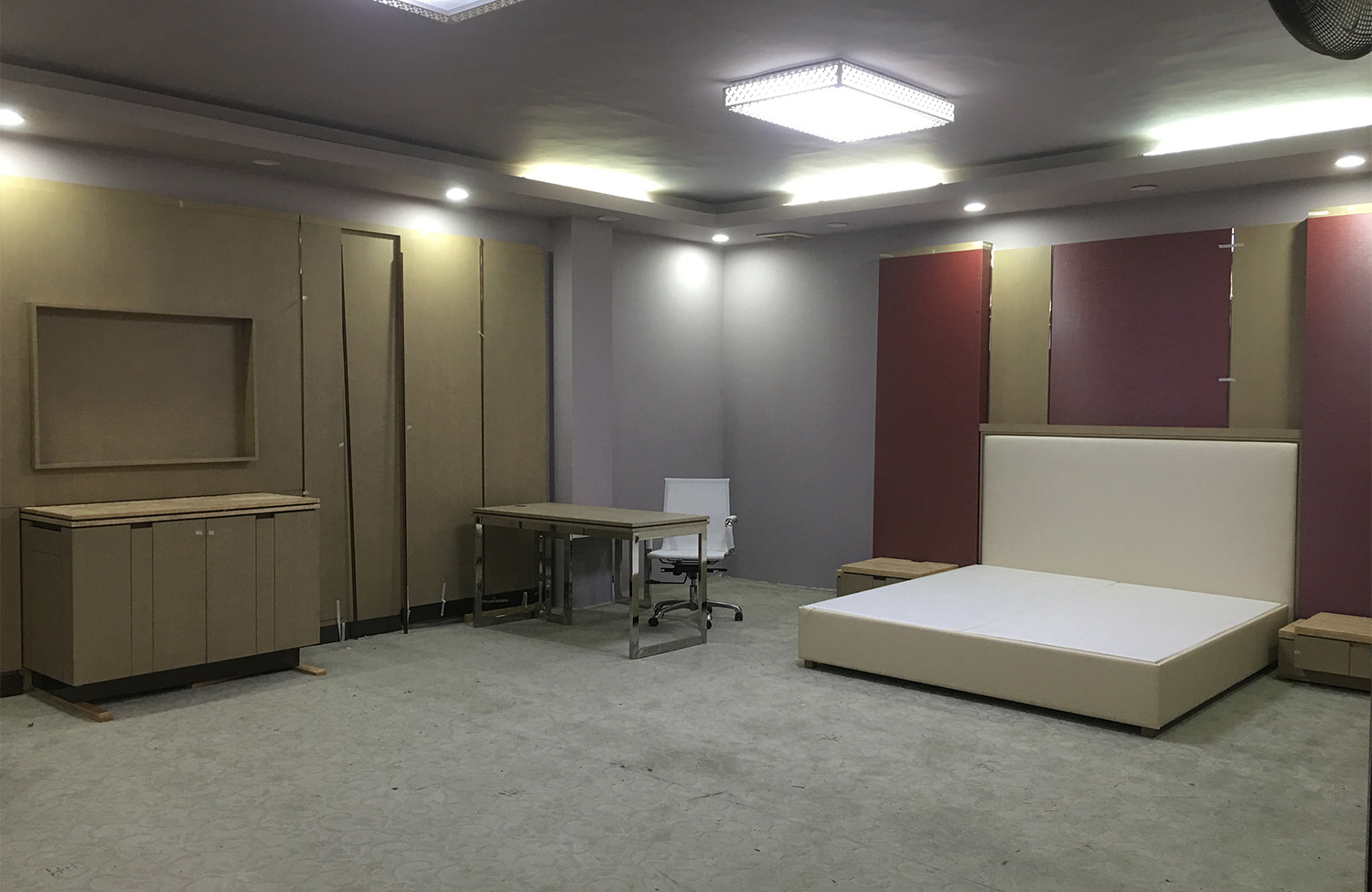 Tongda factory sample installation for Marriott hotel furniture project approval