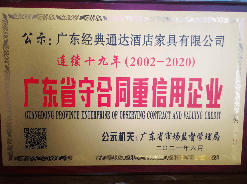 For 19 Consecutive Years-Contract-Honoring and Credit-Valuing Enterprise