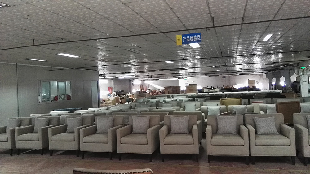 Mass production and quality inspection of upholstered furniture for a Radisson hotel project