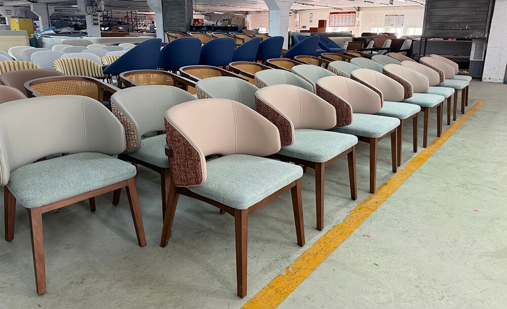 Quality inspection of custom hotel furniture before shipment