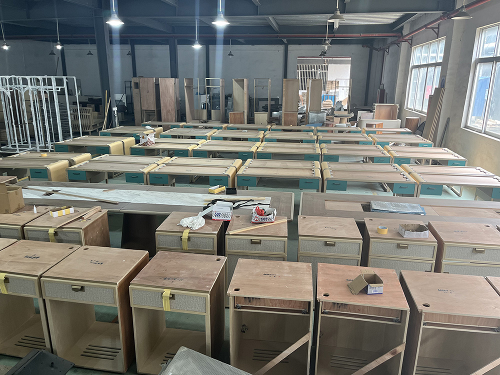 Custom guestroom furniture in production for Dusit Thani Krabi renovation