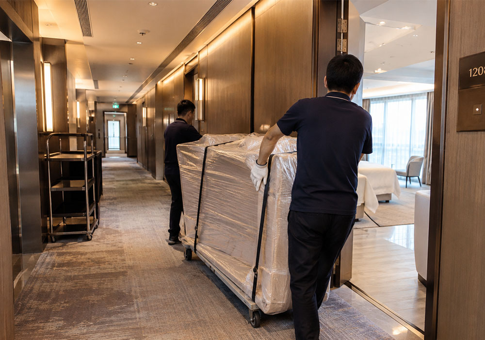 Hotel furniture delivery and site access before installation